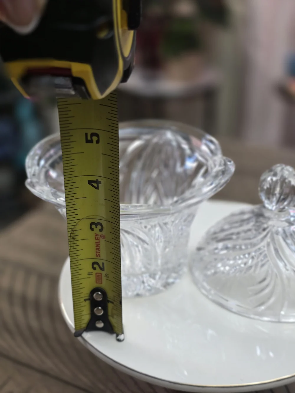 Crystal Cut Glass Covered Candy Dish - Clear